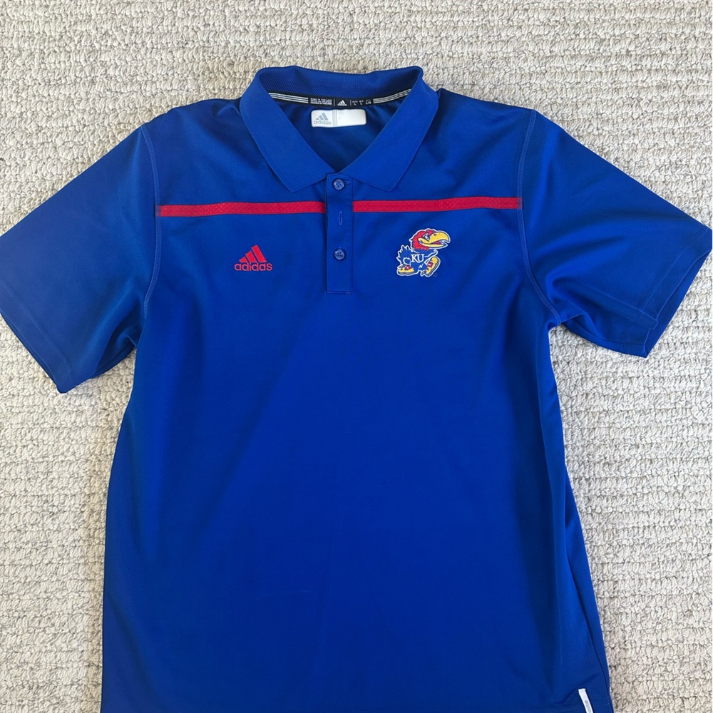 KU Jayhawks - Adidas Blue Polo Shirt
